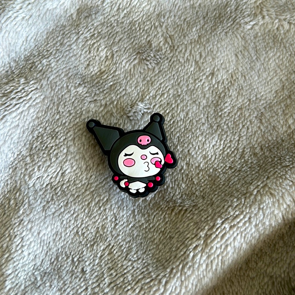 Pink and Black Kuromi Jibbitz Croc Charms